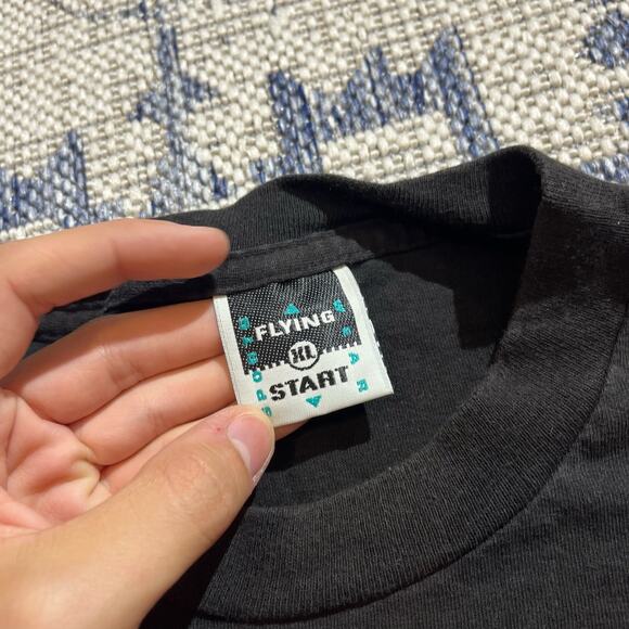 VTG 90's Indiana Hoosiers Basketball NCAA Black Graphic T Shirt SZ XL MIUSA - Picture 2 of 7